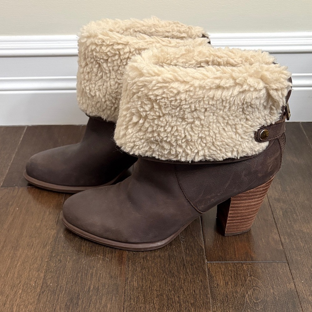 Tommy Hilfiger Brown Cuffed Heeled Boots - Picture 2 of 10